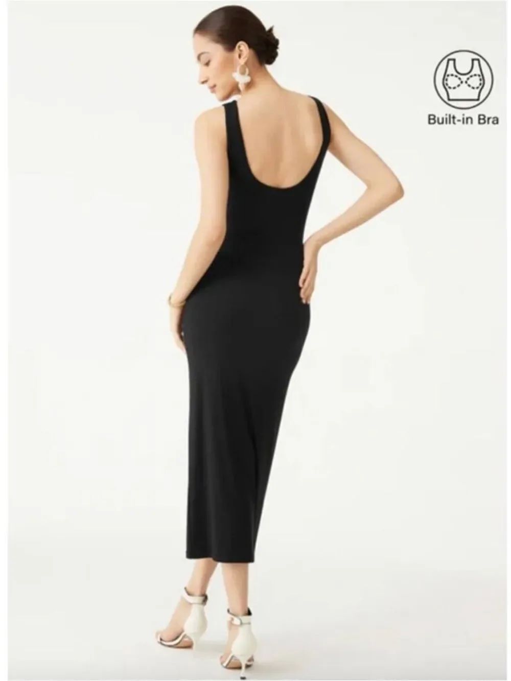 NWT OGL Eco-SkinKiss® Open-Back Tank Brami Dress in Black Size S